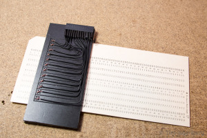 first prototype - mechanical punch card reader